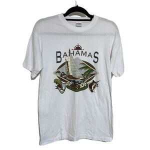 Vintage Dorsett Sportswear Bahamas Dolphin Beach Vacation White T Shirt Small